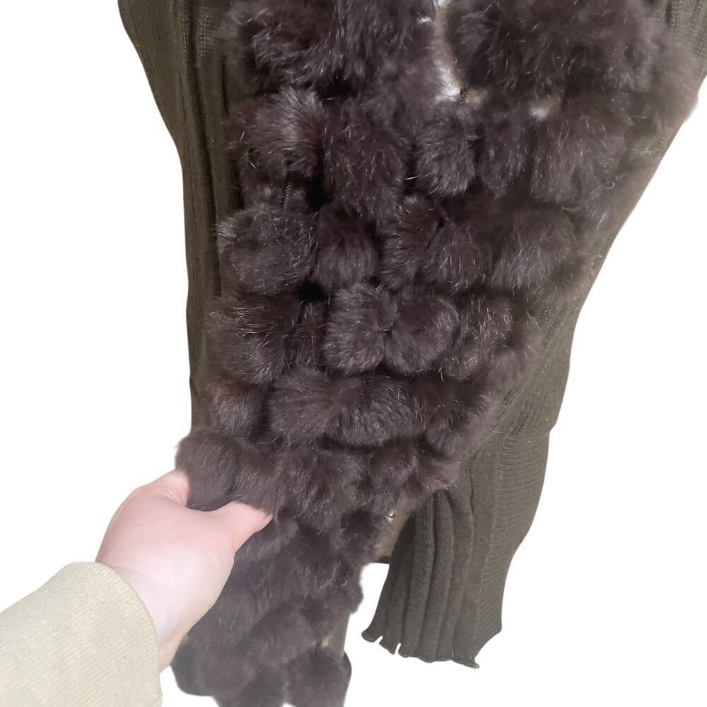 Alberto makali genuine rabbitfur pom pom shawl - Picture 3 of 10